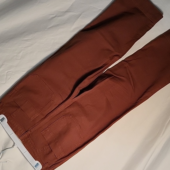 Quince RUST COLOR Cotton Twill Wide Leg Cropped Pants - Picture 7 of 8